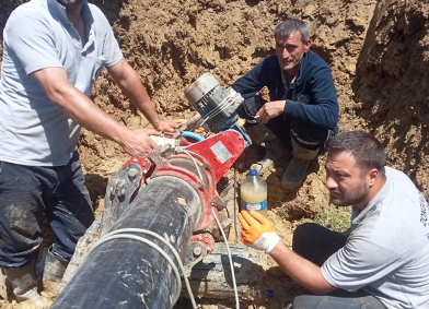 Çaycuma ilçesi Basat Grubu İçme Suyu Terfi Hattı Arızası Giderildi.